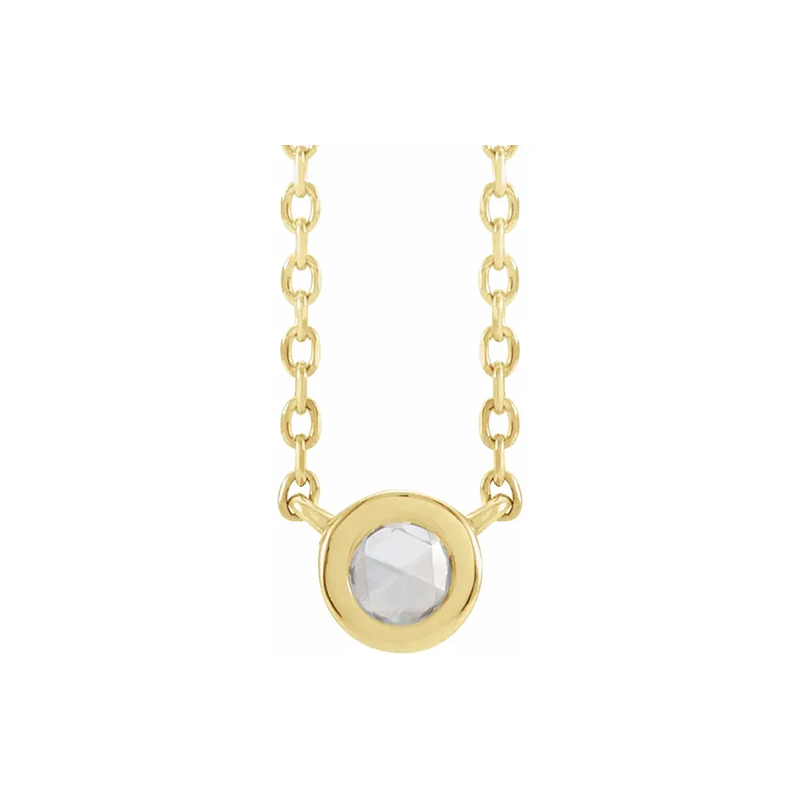 Colgante de bisel de talla rosa