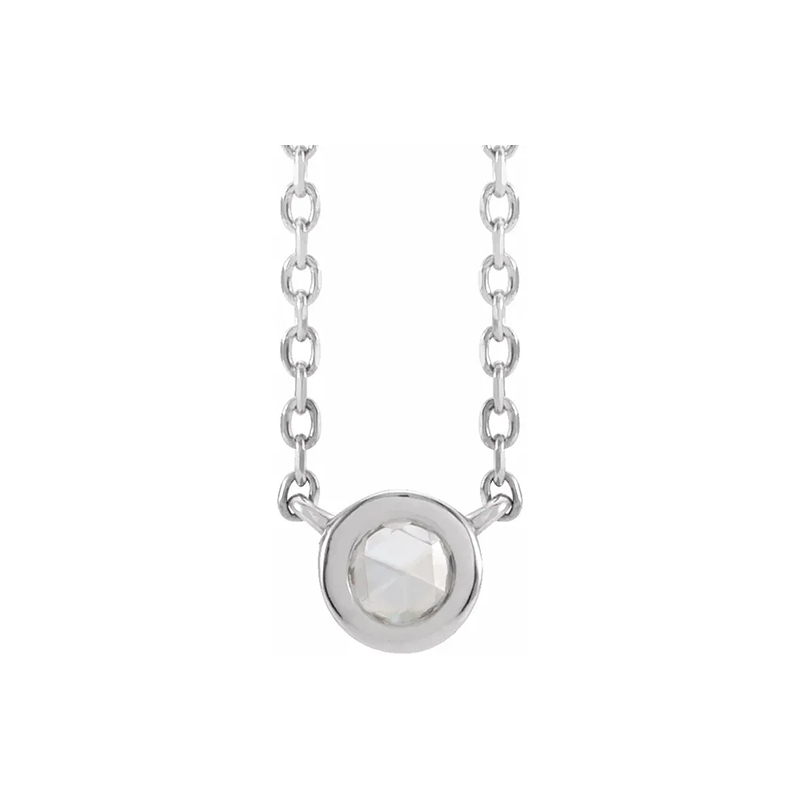 Colgante de bisel de talla rosa
