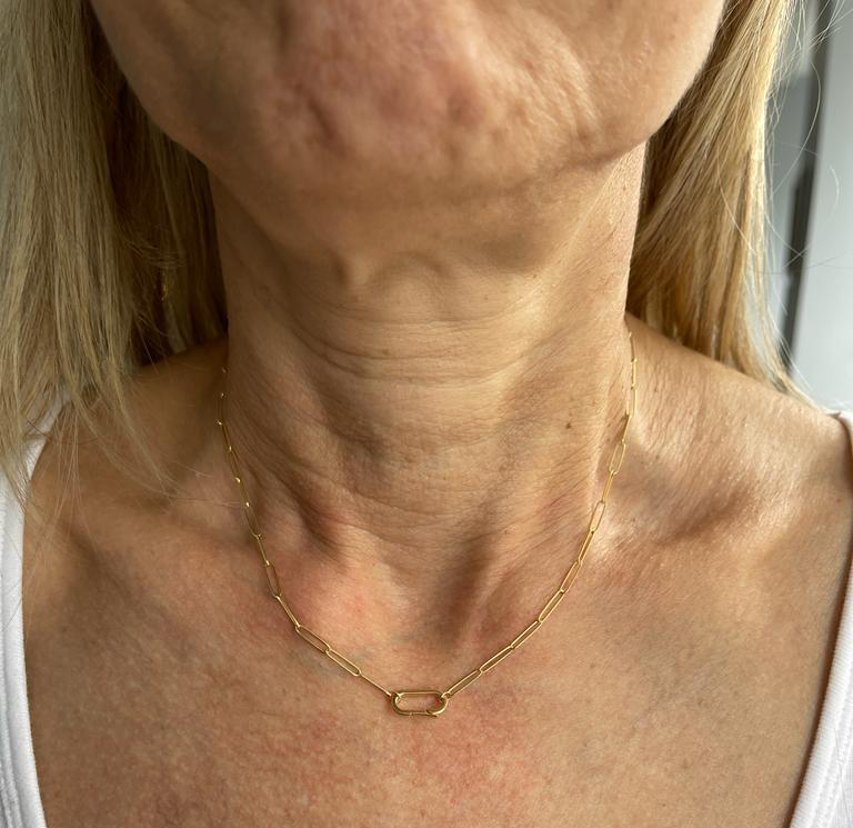 Paper Clip Chain Necklaces in 14K Yellow Gold