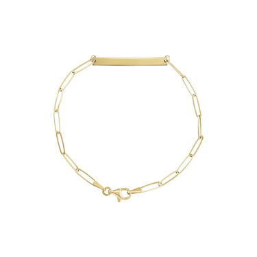 Paperclip Bracelet with Gold Bar