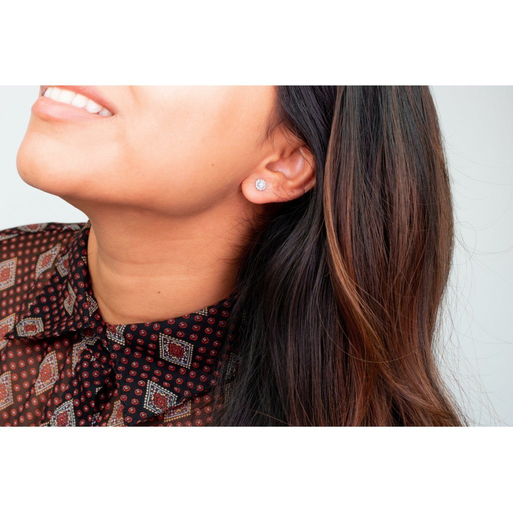 RENEE'S ROUND HALO STUDS