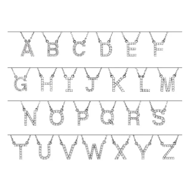 Diamond Initial Necklace in 14K Gold