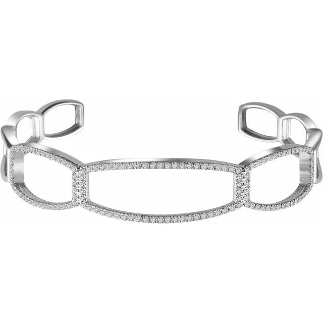 Peek-a-Boo Solid Gold and Diamond Cuff