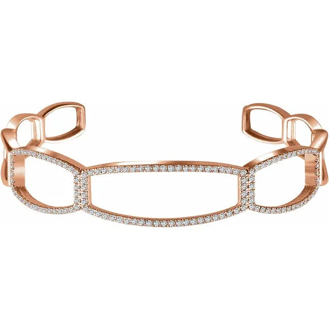 Peek-a-Boo Solid Gold and Diamond Cuff