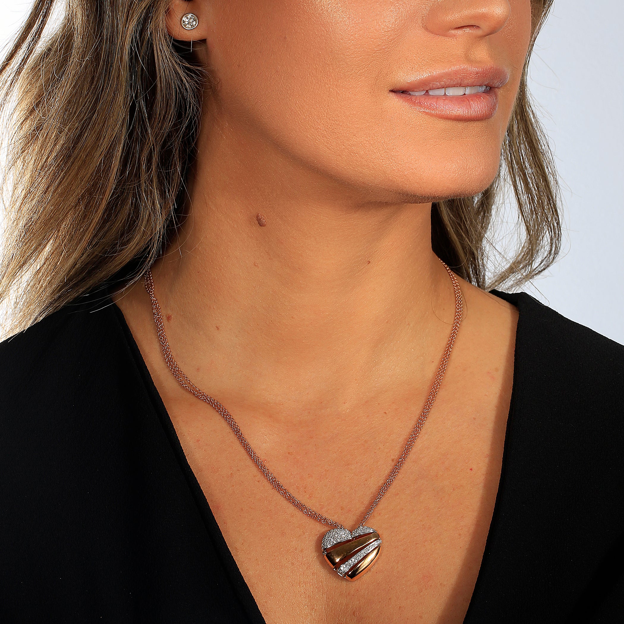 Doubly In Love Gold & Diamond Pendant