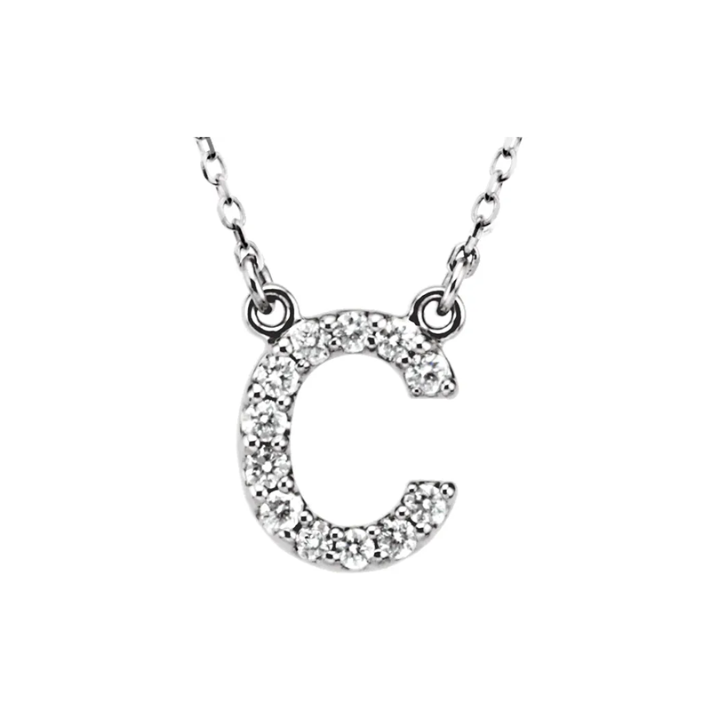 Diamond Initial Necklace in 14K Gold