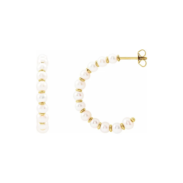 Things are Looking Up Demi-Circle Pearl Hoops