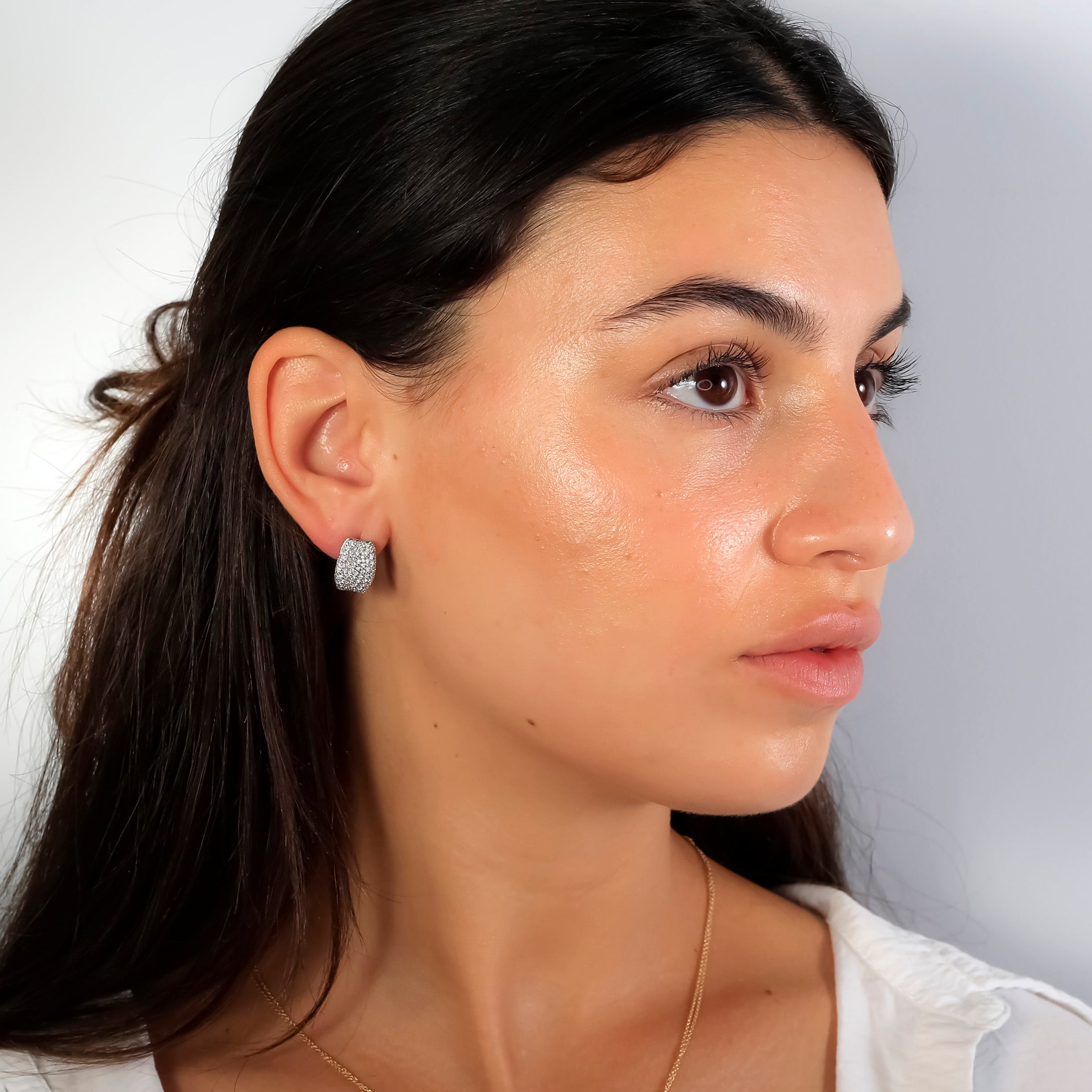 Bedazzle Diamond Hoops