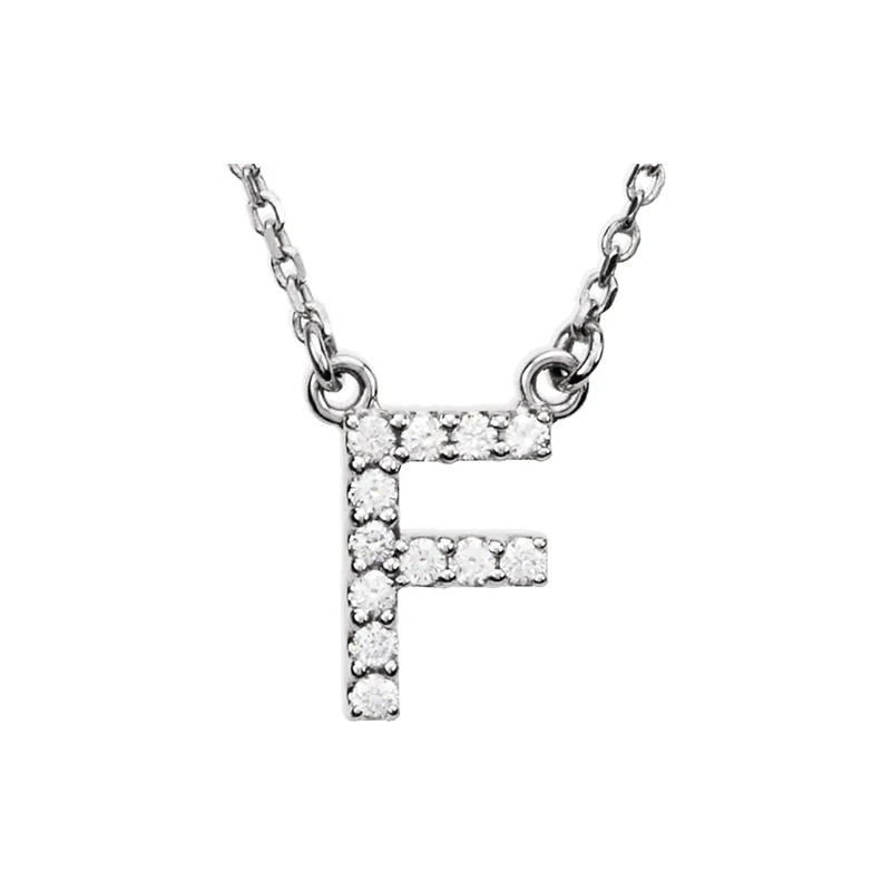 Diamond Initial Necklace in 14K Gold
