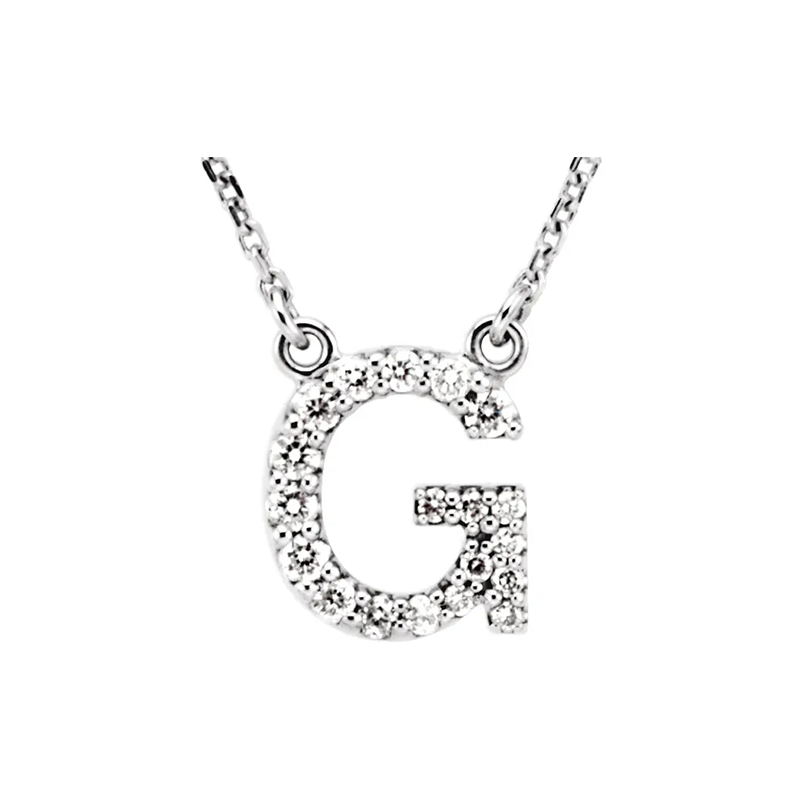Diamond Initial Necklace in 14K Gold