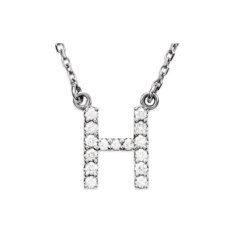 Diamond Initial Necklace in 14K Gold