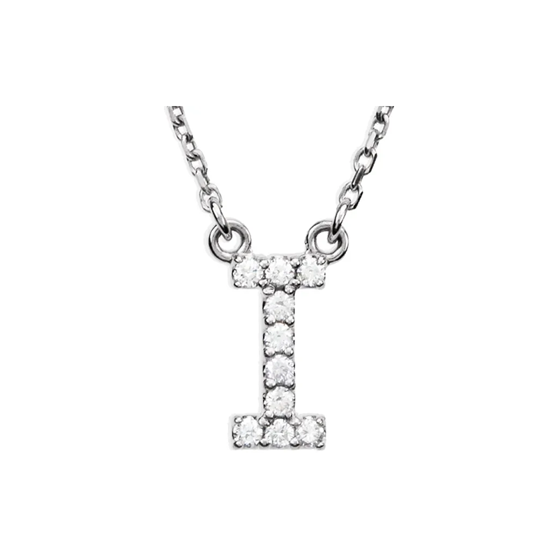 Diamond Initial Necklace in 14K Gold