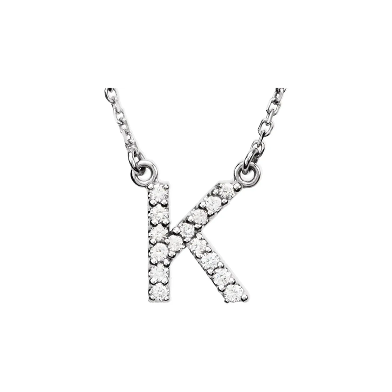Diamond Initial Necklace in 14K Gold