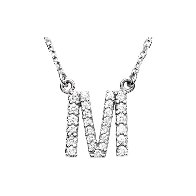 Diamond Initial Necklace in 14K Gold