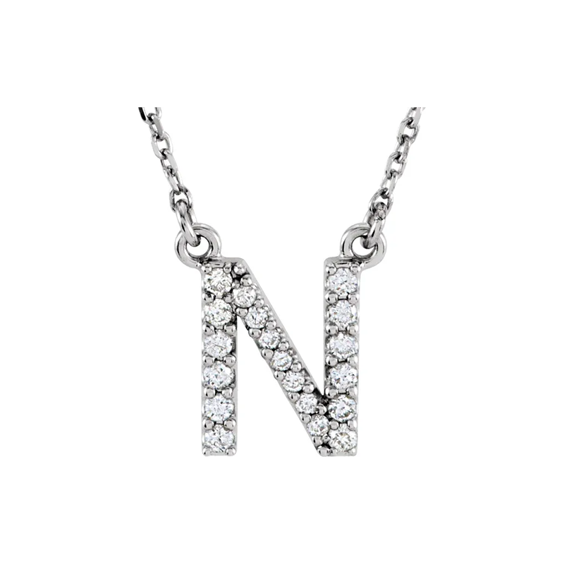 Diamond Initial Necklace in 14K Gold