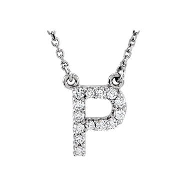 Diamond Initial Necklace in 14K Gold