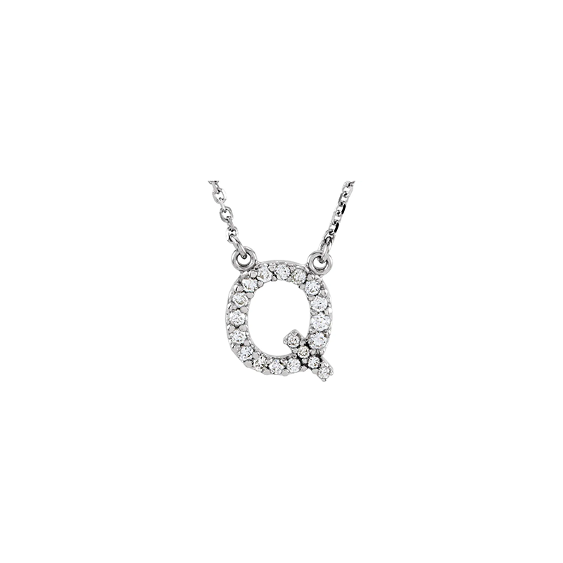 Diamond Initial Necklace in 14K Gold