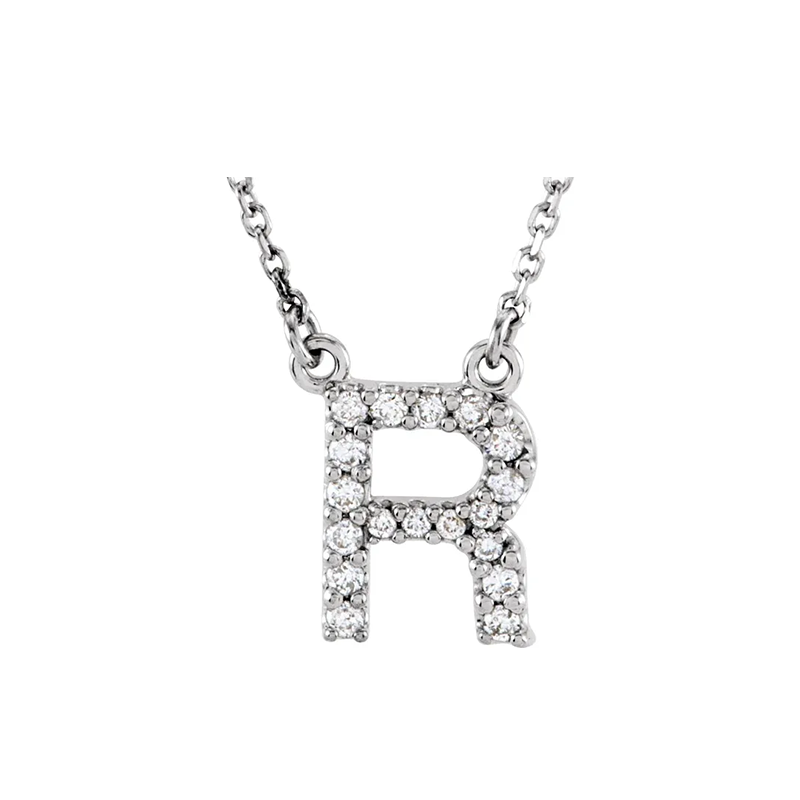 Diamond Initial Necklace in 14K Gold