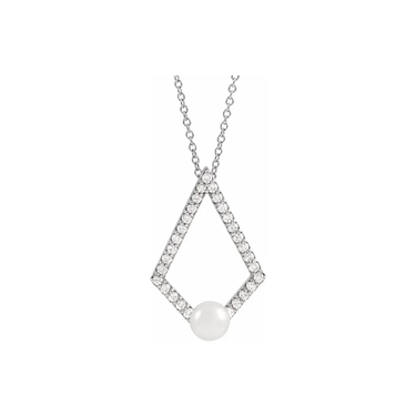 Diamonds and Pearl Pendant