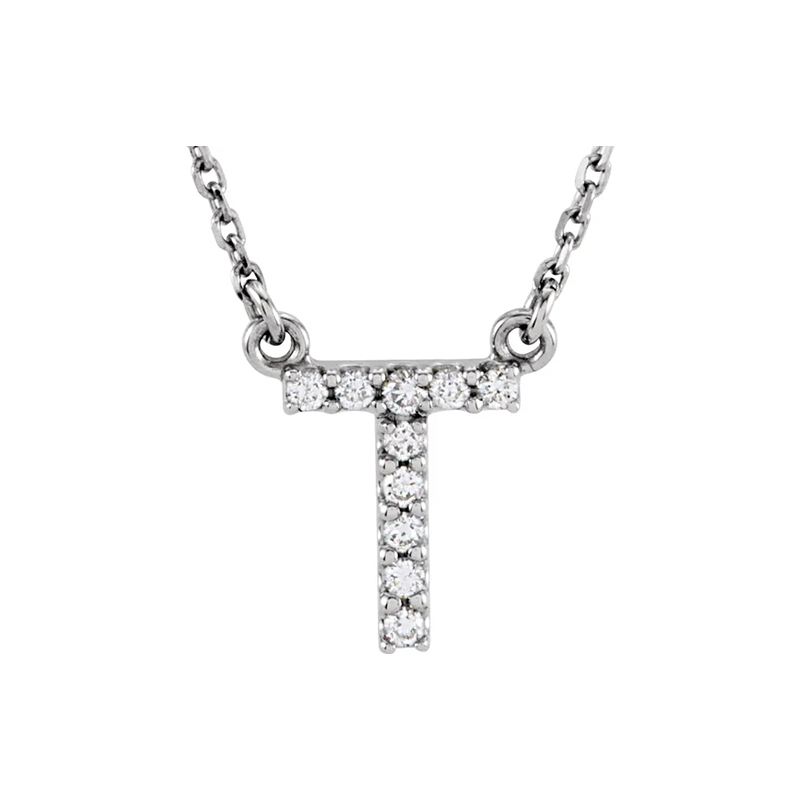 Diamond Initial Necklace in 14K Gold