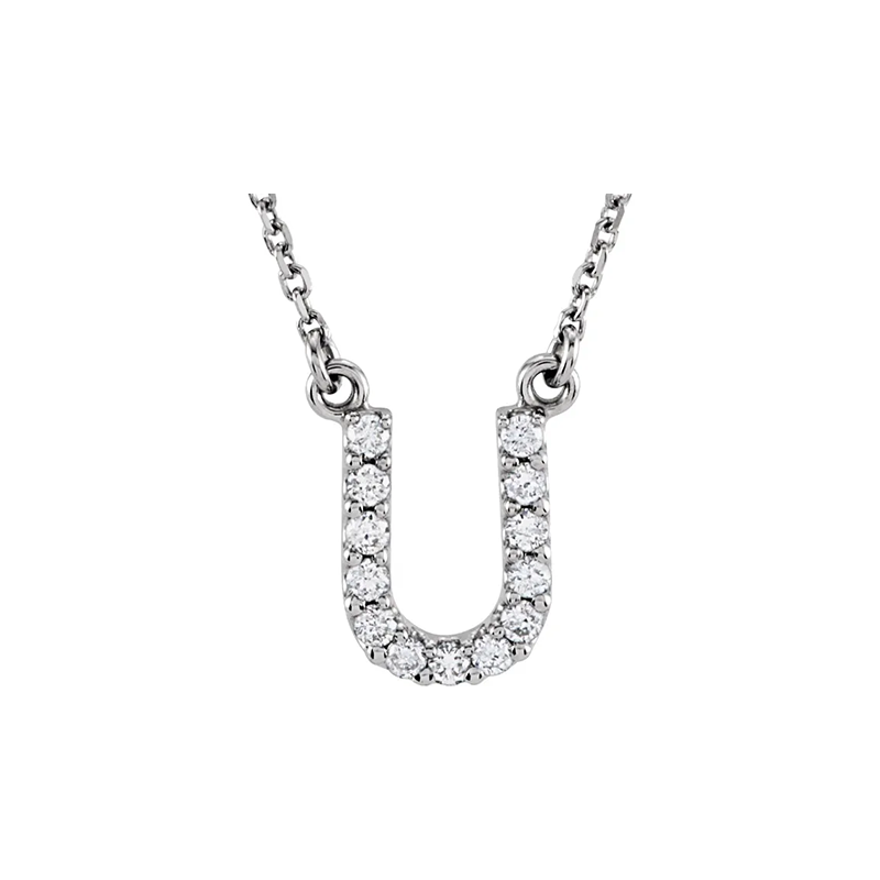 Diamond Initial Necklace in 14K Gold