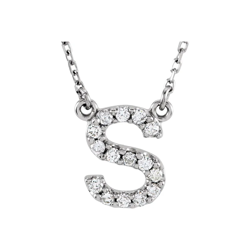 Diamond Initial Necklace in 14K Gold