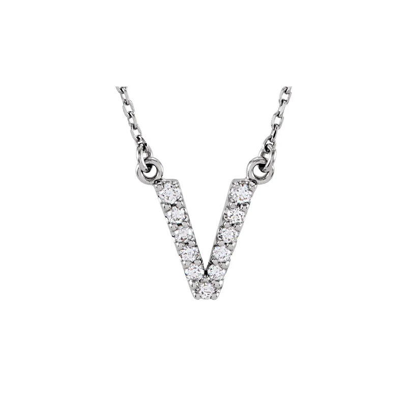 Diamond Initial Necklace in 14K Gold