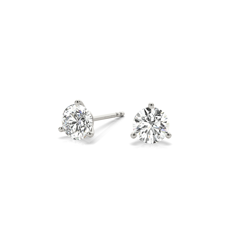 Lumije Signature Diamond Studs in Martini Setting (J Color, I1 Clarity) in White Gold