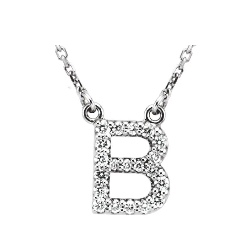 Diamond Initial Necklace in 14K Gold