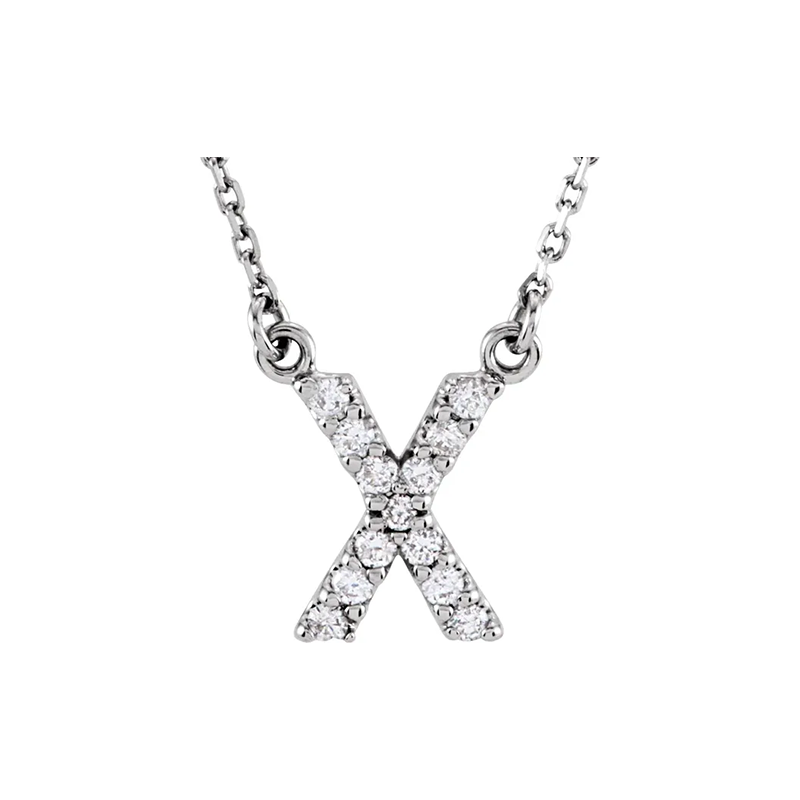 Diamond Initial Necklace in 14K Gold
