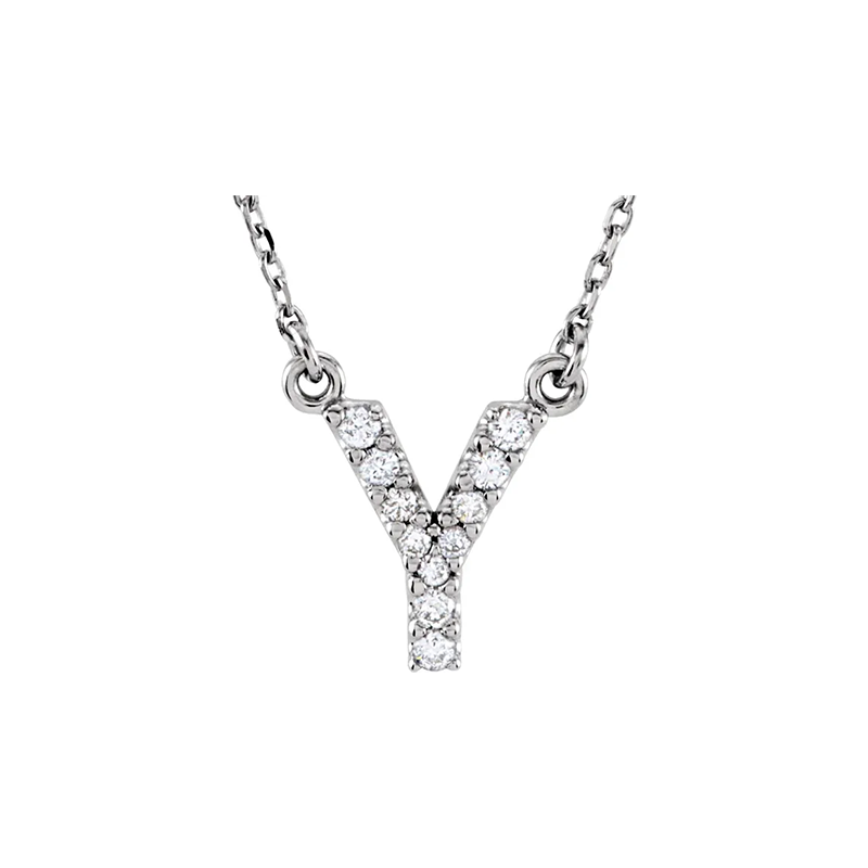 Diamond Initial Necklace in 14K Gold