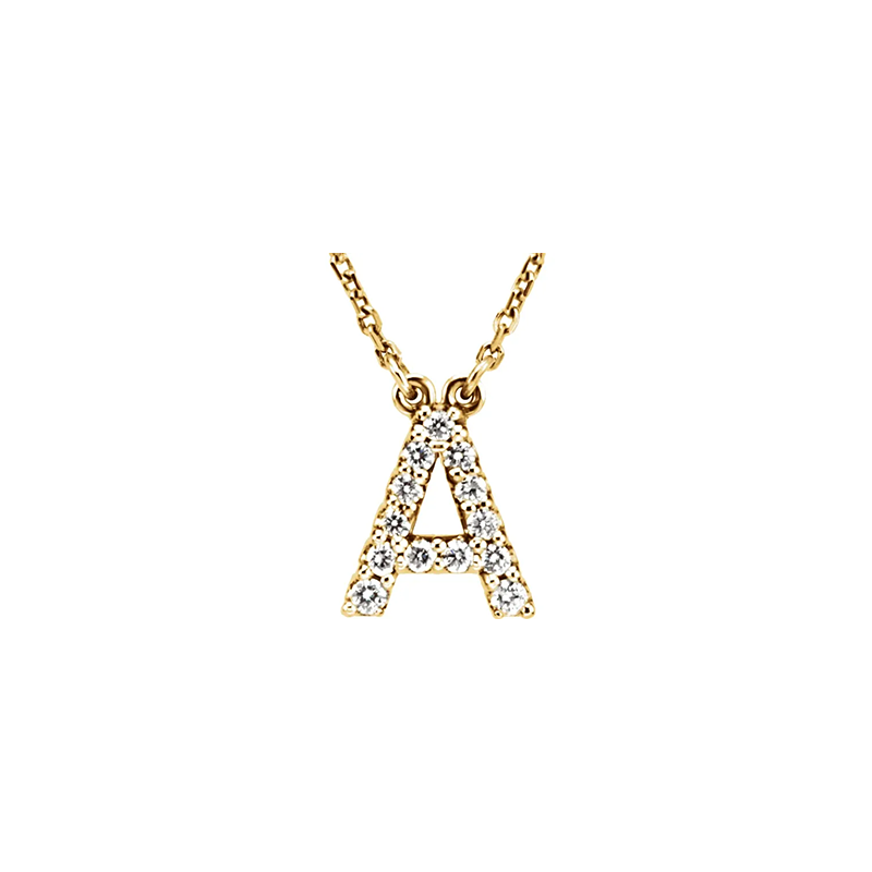 Diamond Initial Necklace in 14K Gold