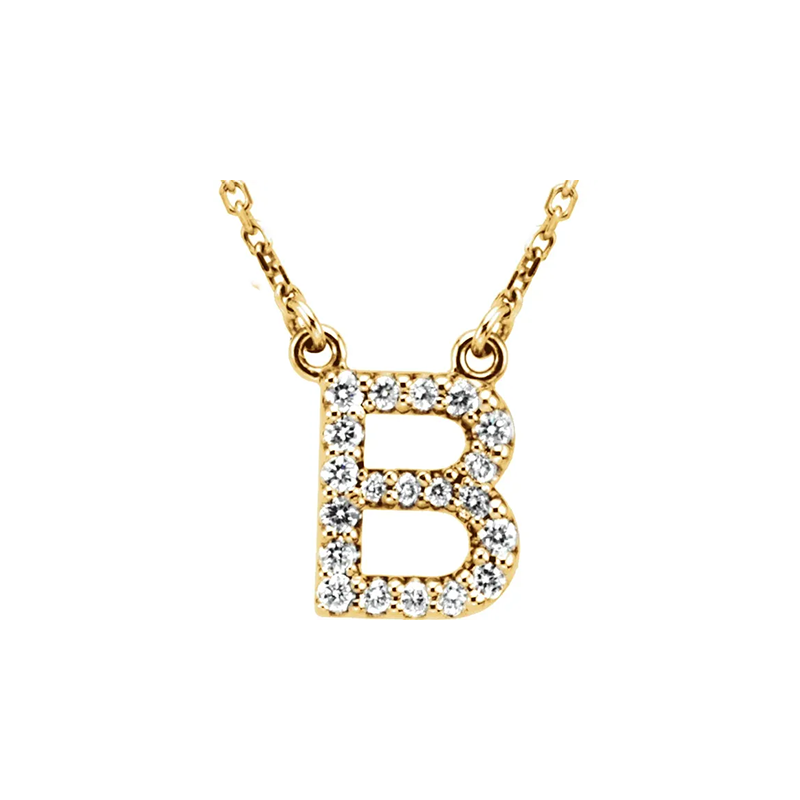 Diamond Initial Necklace in 14K Gold