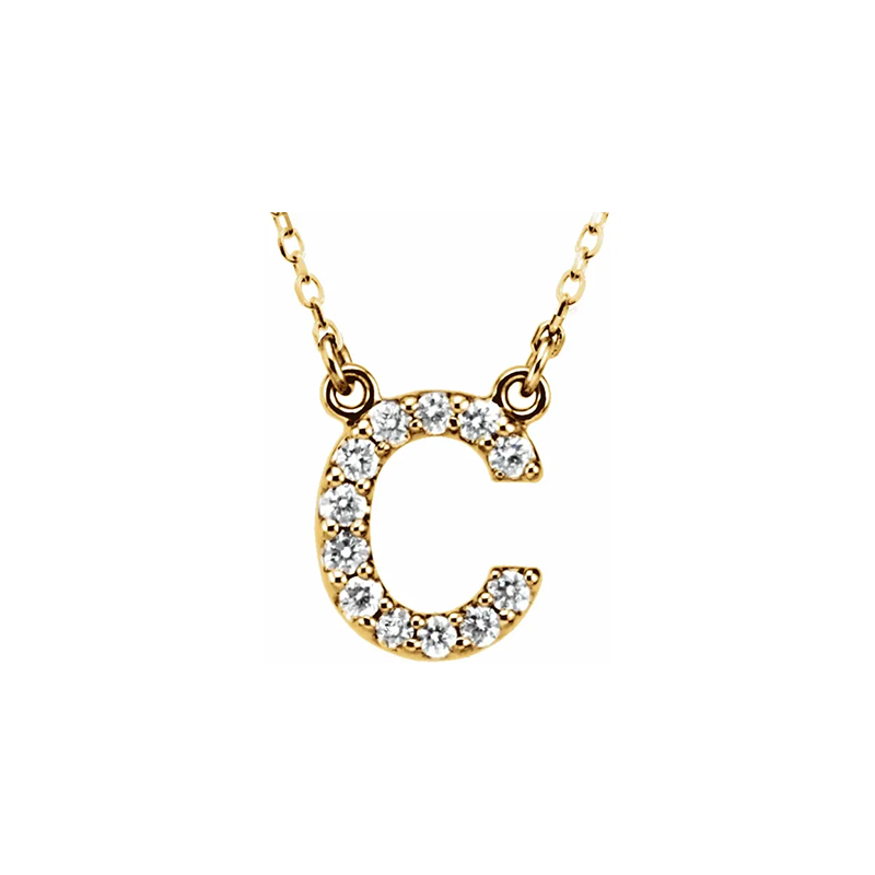 Diamond Initial Necklace in 14K Gold