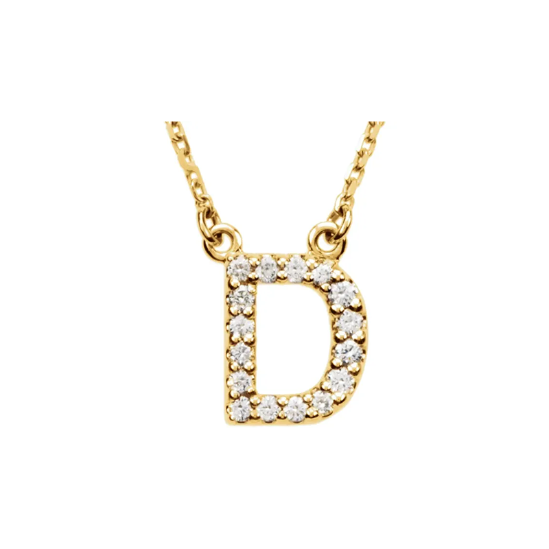 Diamond Initial Necklace in 14K Gold