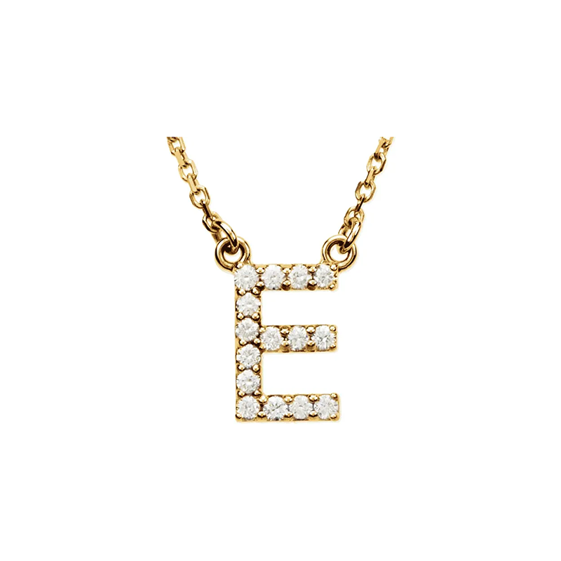 Diamond Initial Necklace in 14K Gold