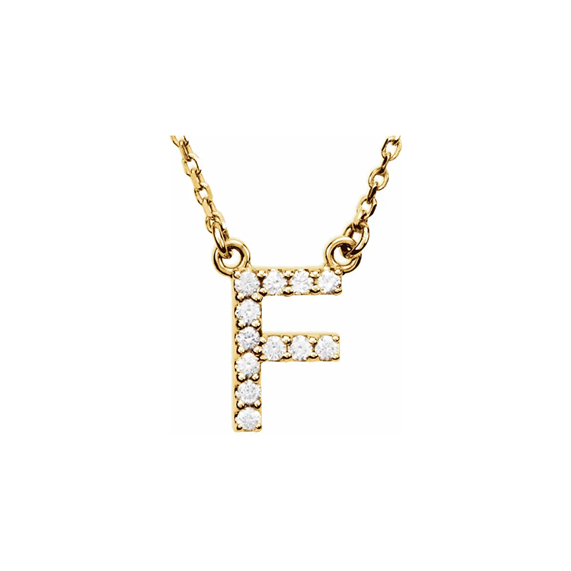 Diamond Initial Necklace in 14K Gold