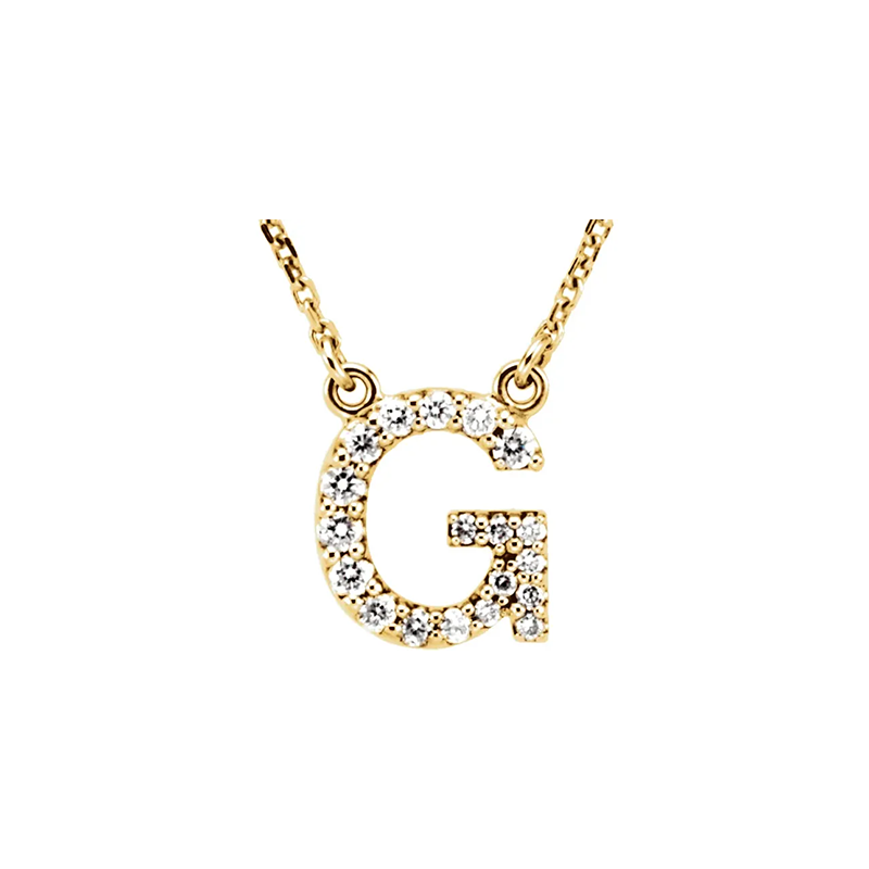Diamond Initial Necklace in 14K Gold