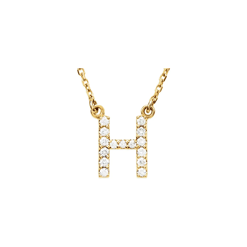 Diamond Initial Necklace in 14K Gold