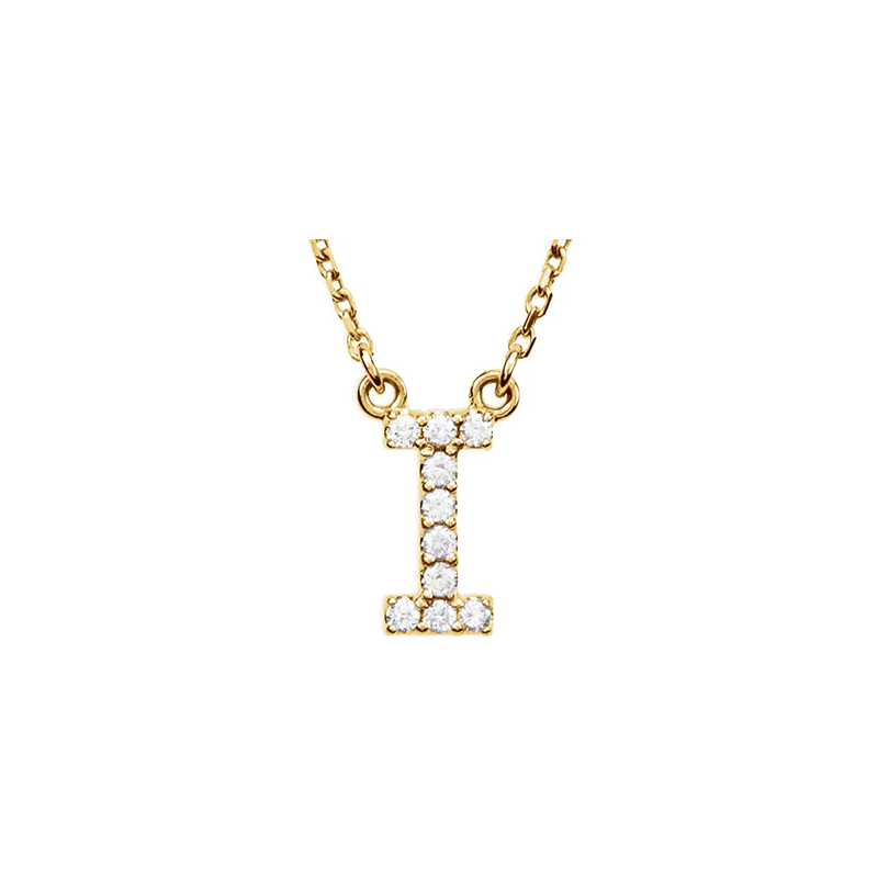 Diamond Initial Necklace in 14K Gold