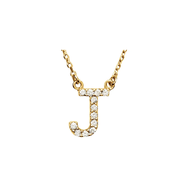 Diamond Initial Necklace in 14K Gold