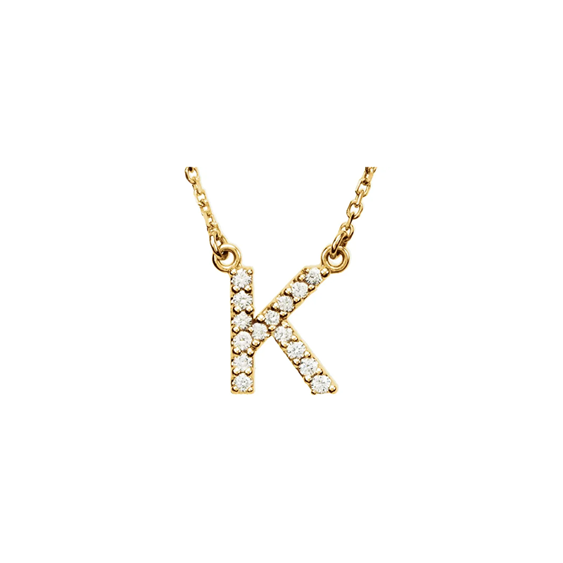 Diamond Initial Necklace in 14K Gold