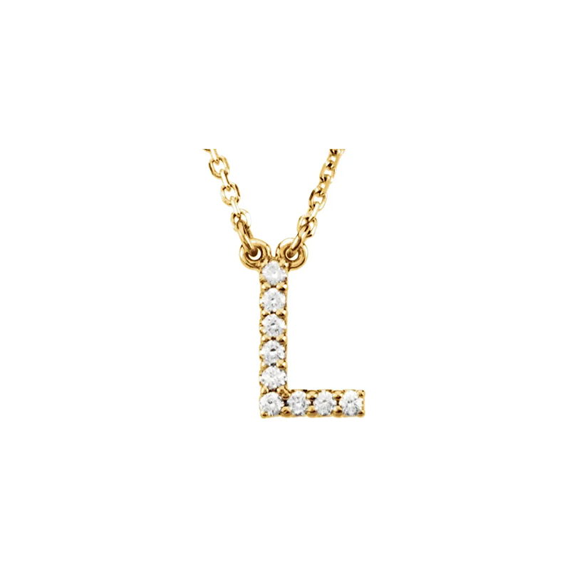 Diamond Initial Necklace in 14K Gold