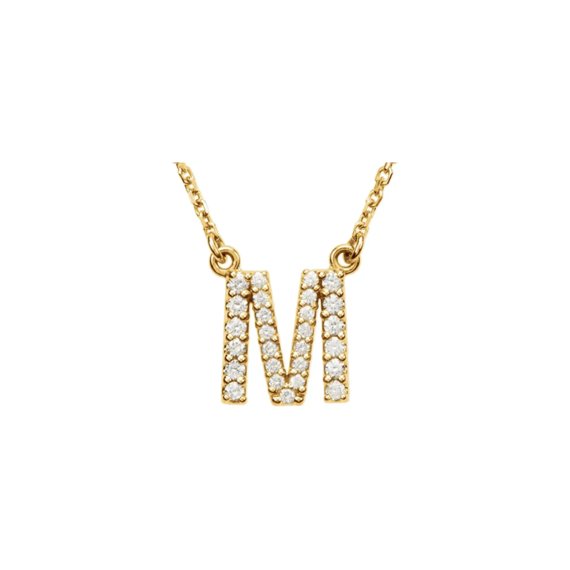 Diamond Initial Necklace in 14K Gold