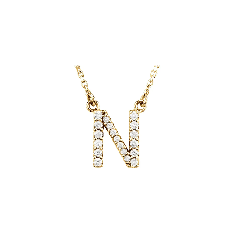 Diamond Initial Necklace in 14K Gold