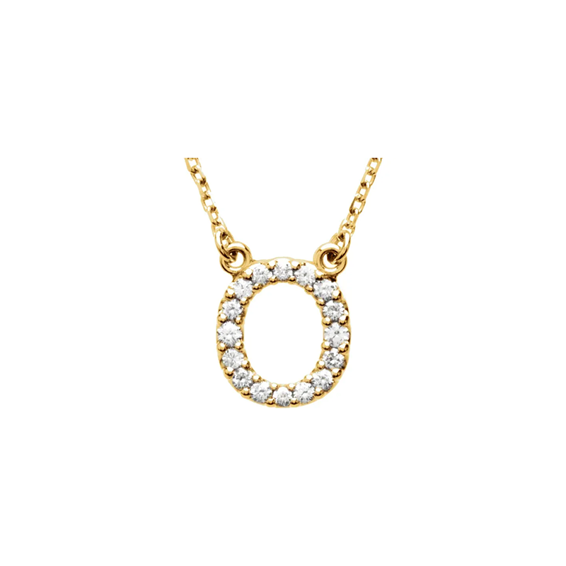 Diamond Initial Necklace in 14K Gold