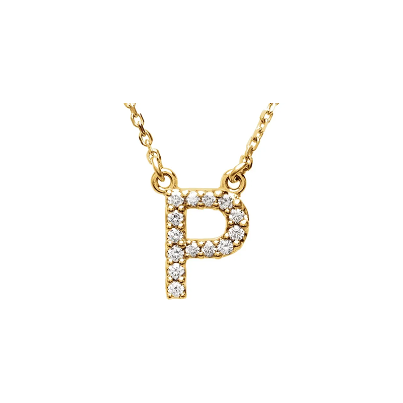 Diamond Initial Necklace in 14K Gold