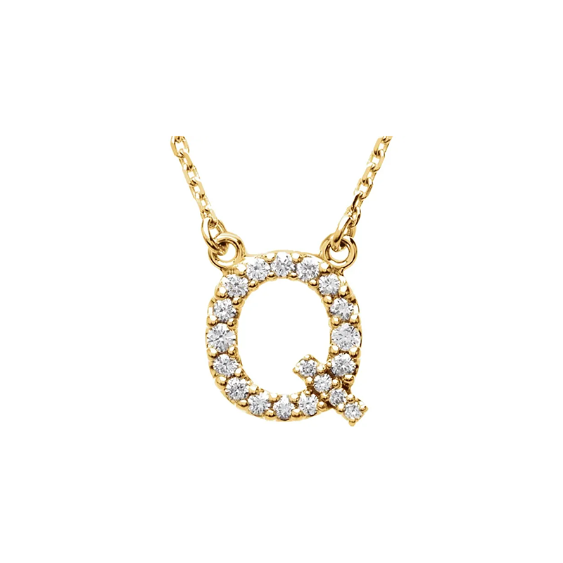 Diamond Initial Necklace in 14K Gold