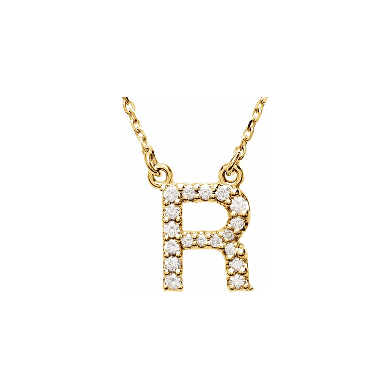 Diamond Initial Necklace in 14K Gold