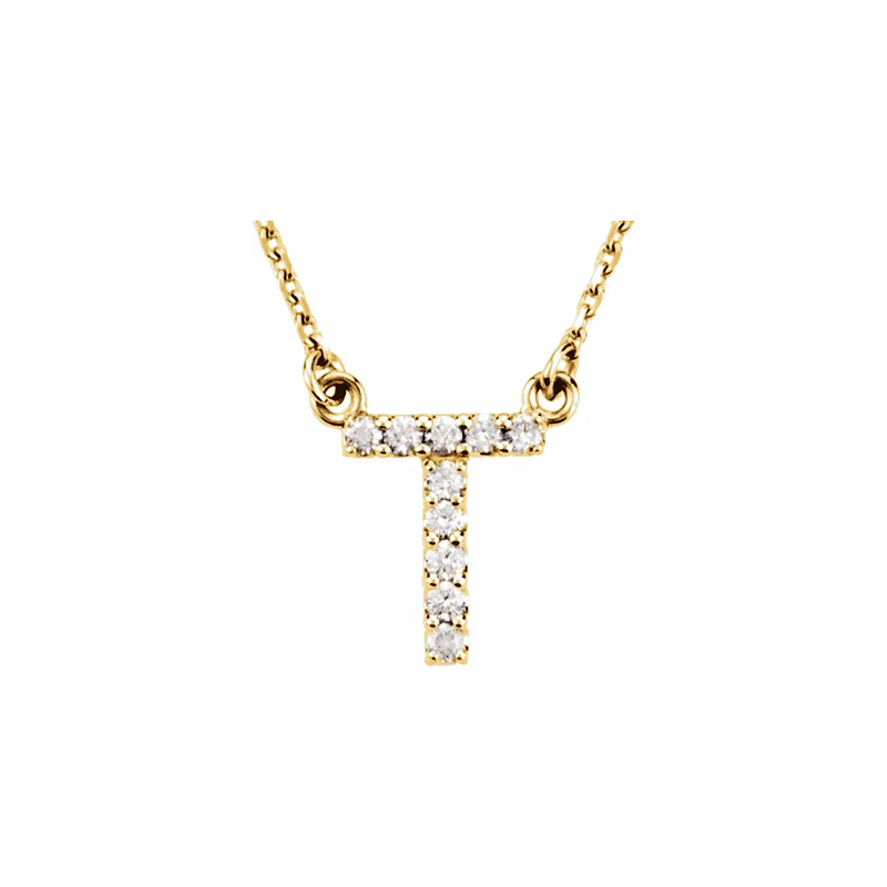 Diamond Initial Necklace in 14K Gold